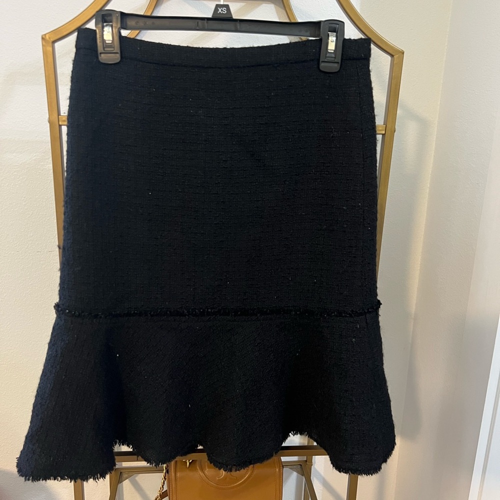 J. Crew Black Tweed A-Line Skirt